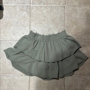 Green mini skirt